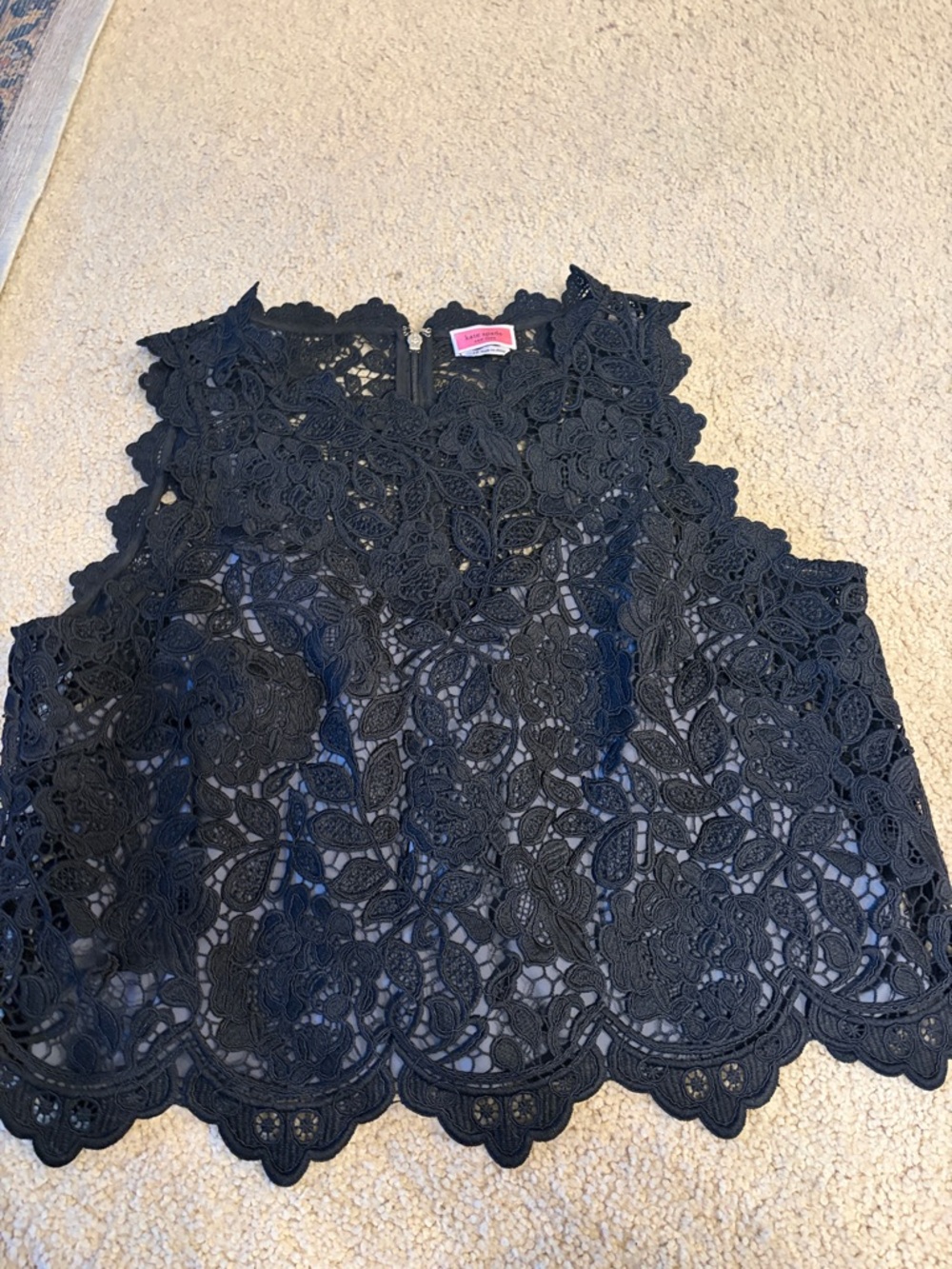 kate spade Black Floral Crochet Lace Sleeveless Camisole